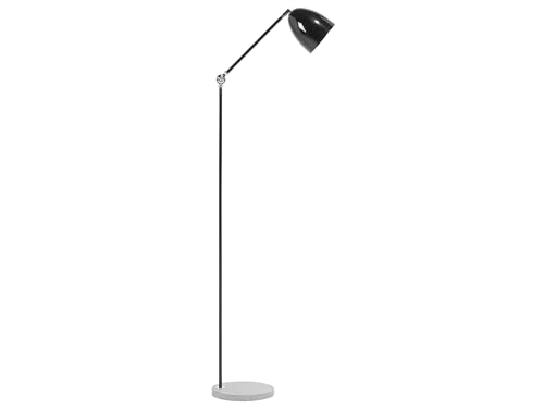Minimalistische Stehlampe runder Lampenschirm Metall/Beton schwarz Chanza