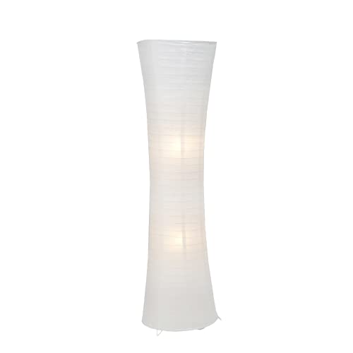 Lightbox dekorative Stehlampe - Stehleuchte mit Papierschirm und Fußschalter - Metall/Reispapier Weiß - 1,3m Höhe