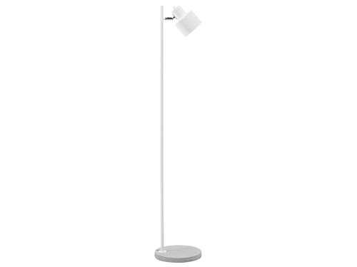 Minimalistische Stehlampe runder Lampenschirm Metall/Beton weiß Corbones