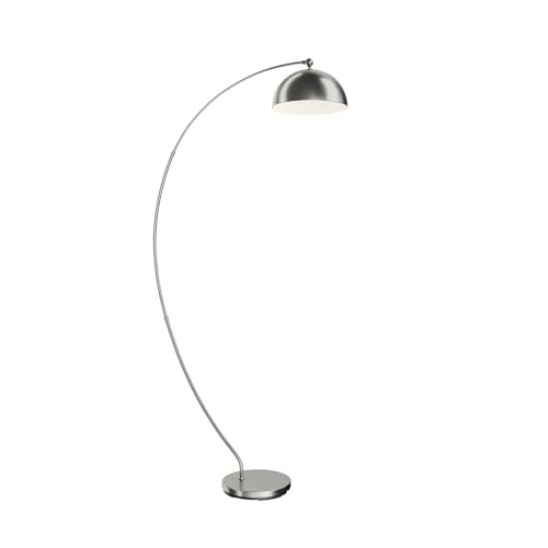 Lindby LED Stehlampe (Bogenleuchte) 'Zara' dimmbar (Modern) in Alu aus Aluminium u.a. für Wohnzimmer & Esszimmer (1 flammig,) - Bogenlampe, Stehleuchte, Floor Lamp, Standleuchte, Wohnzimmerlampe