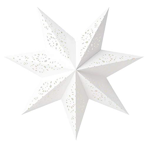 Weihnachtsstern IKEA Lampenschirm Strala sternförmiger Leuchtenschirm 48 cm aus Papier - Spitze weiß