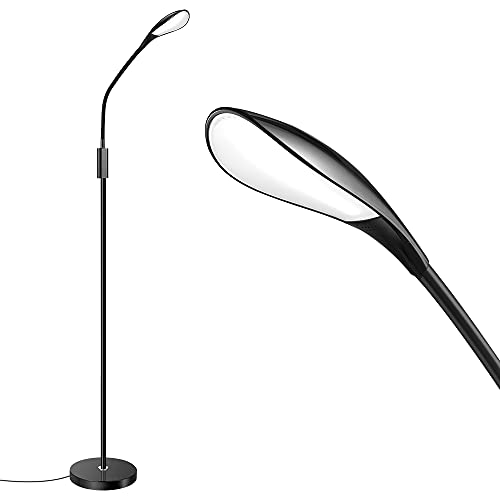 LED-Stehlampe, dimmbares Stehlicht mit 3 Helligkeitsstufen, verstellbare Schwanenhals-Leselampe für Büro-Schlafzimmer-Wohnzi mmer, 5000K / 7W/ 500LM / 100-240V AC