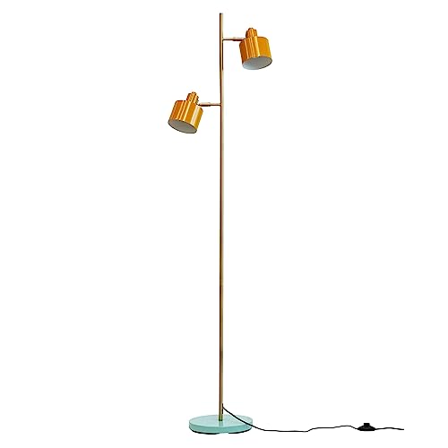 Dyberg Larsen Stehlampe - Ocean - Curry/Messing/Türkis Stehlampe wohnzimmer - E14/40W - Dänisches Design - bodenlampe Modern - deko schlafzimmer oder wohnzimmer