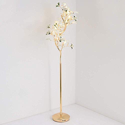 Stehlampen Überzug Gold Finish, Keramik Blume Kristalllampe - LED Vertikale Stehlampe Einfache Moderne Wohnzimmer Schlafzimmer Arbeitszimmer Dekoration Lampe, Weiß