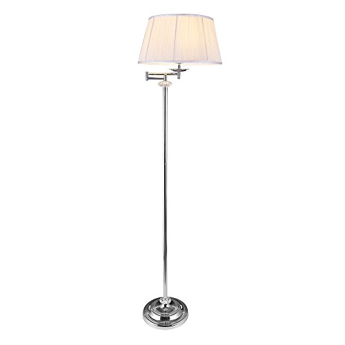 lux.pro Stehleuchte [H:158cm] Stehlampe Standleuchte Lampe Metall Weiß Chrom