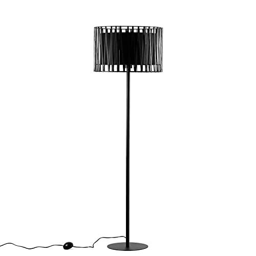 Stehlampe Schwarz Metall rund 145cm Wohnraum Beleuchtung Wohnzimmer Modern stylisch MINA Stehleuchte