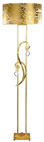 Casa Padrino Luxus Barock Kristall Stehleuchte Gold mit Patina Ø 50 x H. 180 cm - Prunkvolle Barockstil Stehlampe mit edlem böhmischen Kristallglas - Luxus Qualität - Made in Italy