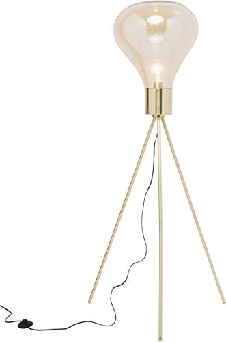 Kare Design Stehleuchte Tripod Pear 160cm, Stehlampe für das Wohnzimmer in Gold, Dreifuß Stehlampe in Form einer Birne, weitere Ausführungen erhältlich (H/B/T) 160x50x50cm