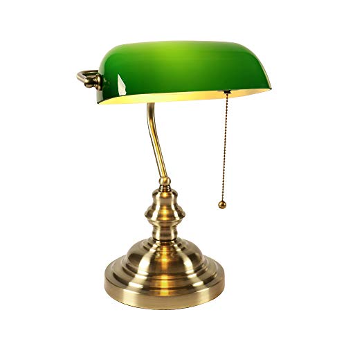 Newrays Glass Bankers Schreibtischlampe (Grün)