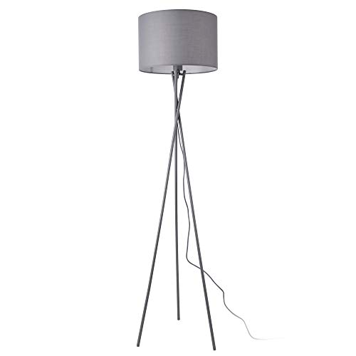 lux.pro Stehleuchte 'Grenoble' 154cm 1x E27 60W Stehlampe Standleuchte Stand Lampe Metall Grau