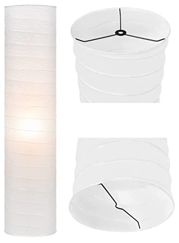 FHU Lampenschirm aus Papier, Papierschirm, Kompatibel mit HOLMÖ & Anderen Stehlampen, Ersatzlampenschirm für Stehleuchten, Papierdesign, Weiß, 93cm Hoch
