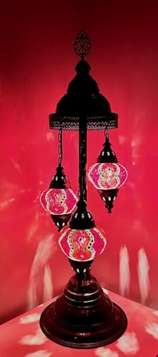 Mosaiklampe Mosaik - Stehleuchte M Tischlampe Stehlampe orientalische lampe Rot/Samarkand-Lights