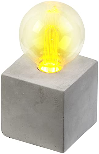 Lunartec Betonsockel Lampe: Deko-Tischleuchte mit LED und Beton-Sockel, USB- oder Batteriebetrieb (Dekolicht, Dekoleuchte, Nachttischlampe)