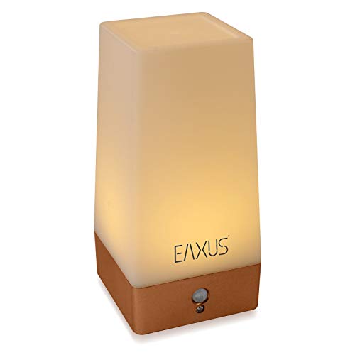 Eaxus® Nachtlampe - Kabellose Nachttischleuchte mit Bewegungssensor & Dämmerungssensor