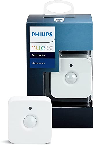Philips Hue Bewegungssensor, Zubehör für Ihr Philips Hue System, intelligenter Bewegungsmelder, Tageslichtsensor, Weiss