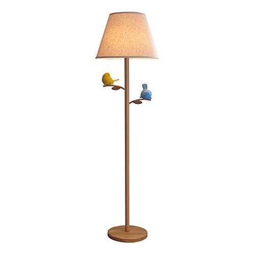 TOYM UK Kinderzimmer Stehlampe Nordic Moderne Minimalistische Schmiedeeisen Stoff Wohnzimmer Schlafzimmer Studie Vertikale Kreative Vogel Stehleuchte