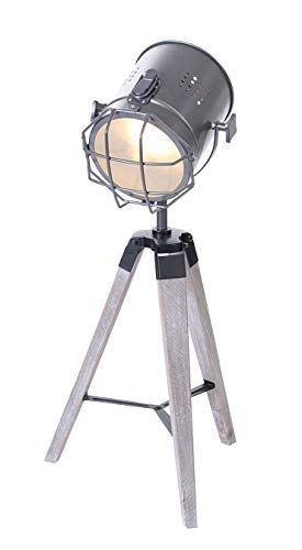levandeo Stehlampe Dreibein 64cm Hoch Lampe Leuchte Industrie Shabby Chic Vintage Retro Scheinwerfer Stativ