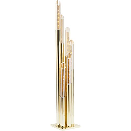 Kare Design Stehleuchte Pipe Gold 175cm, Edelstahl lackiert, Glas gefärbt