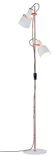 Paulmann 79660 Neordic Stehleuchte Haldar max. 2x20W Stehlampe für E14 Lampen Standleuchte Weiß/Kupfer matt Fluter 230V Metall ohne Leuchtmittel