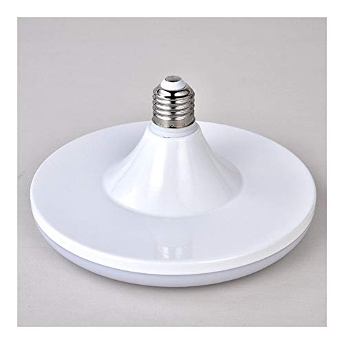 HUAJIANGHU LED White Shell E27 UFO-LED-Lampe 15W 18W 24W 36W 50W 60W 70W Energiespar Wohnung Glühlampe for Hauptbeleuchtung Lampe Birne (Color : Cool White, Emitting Color : White)