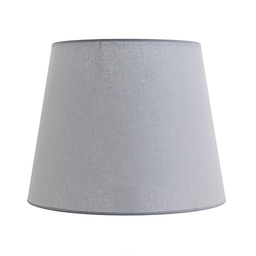 XL Lampenschirm Stoff in Grau für Stehlampen Wohnzimmer H:30 cm E27 blendarm konisch gemütlicher Leuchtenschirm WILLOW