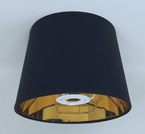 20 cm schwarz Empire Lampenschirm Gold Futter Lampenschirm handgefertigt Tischlampe