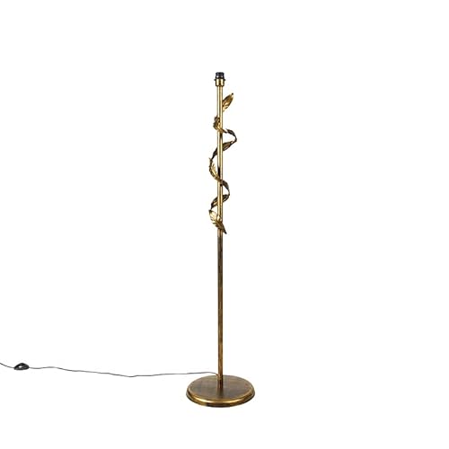 Qazqa - Klassisch I Antik Vintage Stehlampe Antik Gold I Messing 29 cm ohne Schirm - Linde I Wohnzimmer I Schlafzimmer - Stahl Länglich - LED geeignet E27