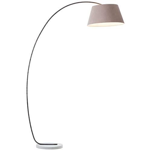 BRILLIANT Lampe Brok Bogenstandleuchte 2,0m braun/grau | 1x A60, E27, 60W, geeignet für Normallampen (nicht enthalten) | Mit Fußschalter/Kopf schwenkbar