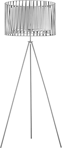 Stehlampe Dreibein Beleuchtung Grau Metall 145cm Modern rund stylisch MINA Lampe Modern Wohnzimmer Stehleuchte