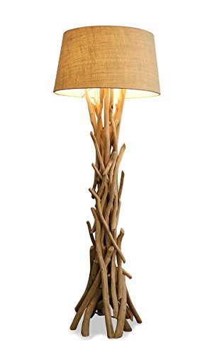 levandeo Lampe 97046 Stehlampe 155cm hoch Holz Holzlampe Unikat Natur Treibholz Handarbeit Stehleuchte