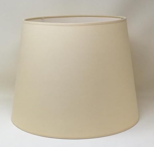 40 cm Lampenschirm, Baumwollstoff mit weißer PVC-Rückseite, handgefertigtes Produkt, für Tischlampe, Stehlampe (Creme)