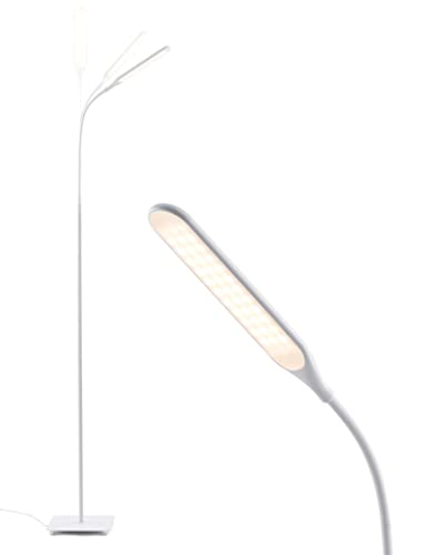 LED Helle, modernes Lese  und Arbeits Standlicht Verstellbare Schwanenhals Anwendungsbe leuchtung Ideal für Arbeitszimmer, Schlafzimmer (Weiss)