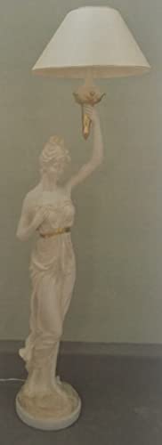 Kunibert Figurenlampe Stehlampe Lampe mit Schirm Medusa mit Lampenschirm Höhe183cm Farbe: weiß mit gold