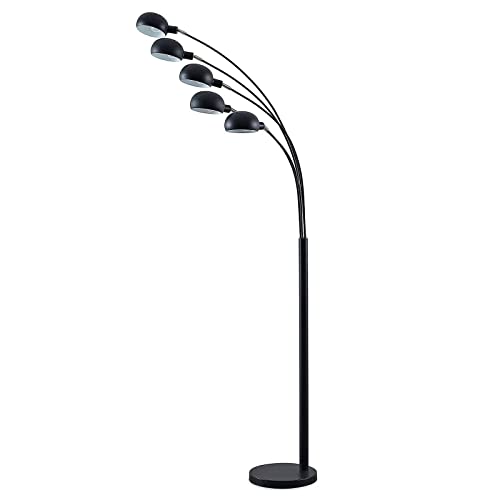 Lindby Stehlampe (Bogenleuchte) 'Jewa' (Modern) in Schwarz aus Metall u.a. für Wohnzimmer & Esszimmer (5 flammig, E14) - Stehleuchte, Standleuchte, Floor Lamp, Wohnzimmerlampe, Wohnzimmerlampe