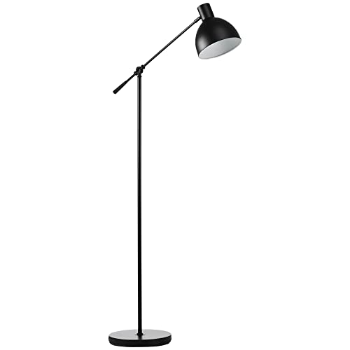 HOMCOM Stehlampe höhenverstellbar, schwenkbar Stehleuchte, 40 W Standlampe exkl. Leuchtmittel, Leselampe Bogenlampe mit E27 Sockel, für Wohnzimmer, Schlafzimmer, Schwarz