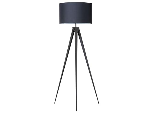 Elegante Stehlampe Dreifuß Lampenschirm aus Polybaumwolle Schwarz Stiletto