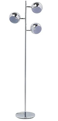 Kare Design Standleuchte Calotta Chrome, moderne Stehlampen im Retro Design, Violett (H/B/T) 151x40x25,5cm