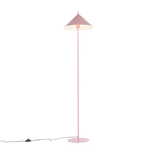 Qazqa - Design Designer-Stehleuchte I Stehlampe I Standleuchte I Lampe I Leuchte rosa - Triangolo I Wohnzimmer I Schlafzimmer - Stahl Rund - LED geeignet E27