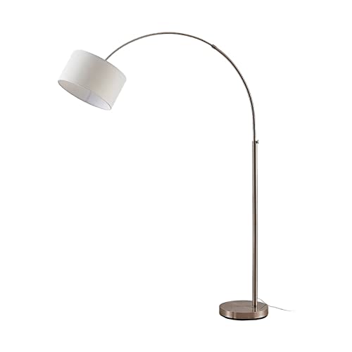 Lindby Stehlampe (Bogenleuchte) 'Railyn' (Modern) in Weiß aus Textil u.a. für Wohnzimmer & Esszimmer (1 flammig, E27) - Bogenlampe, Stehleuchte, Floor Lamp, Standleuchte, Wohnzimmerlampe