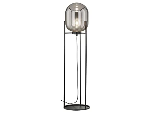 Kleine Fischer Honsel Stehlampe REGI Tripod mit Rauchglas - Bodenleuchte innen 110cm
