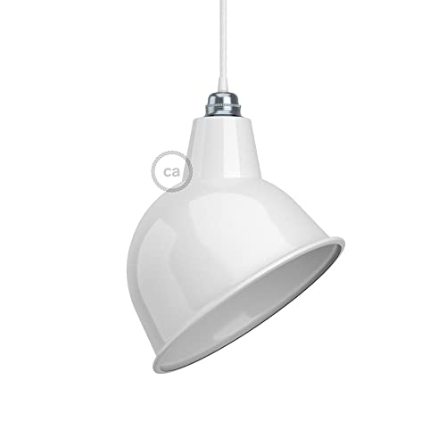 Lampenschirm Broadway aus lackiertem Metall mit E27-Anschluss - Weiß