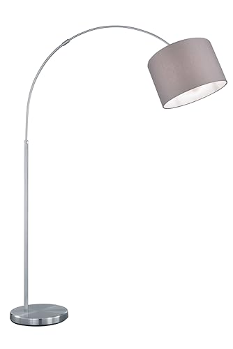 lightling modern in nickel matt, Stoffschirm anthrazit, 1 x E27 max. 60W, ø 30 cm, Höhe: 150 215 cm