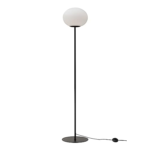 Dyberg Larsen - Princess LED stehlampe Opal/Schwarz - Glas/Metall - 5W Stehlampe LED - Stehlampe Innen - Stehlampe Wohnzimmer Klassisches Design - Leicht - Lampe Wohnzimmer - Dänisches Design