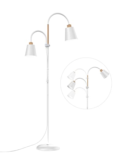 Anten leselampe Valis | E27 Fassung max. 60W | 360° Schwenkbare 2 Lampenköpfe | moderne Metall Sofa Lampe Höhe 159 cm | ohne Birne