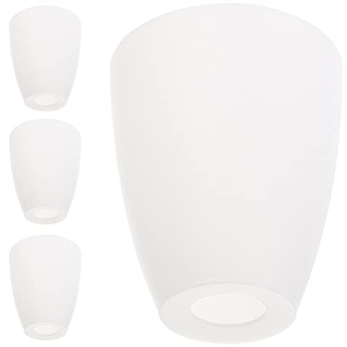 HOMSFOU 4 Stücke Tischlampenschirm Kunststoff Lichtabdeckung Weiß Lampenschirm Ersatz Kleine Stehlampe Lichtabdeckungen für Schlafzimmer Wohnzimmer Deckenbeleuchtung Zubehör