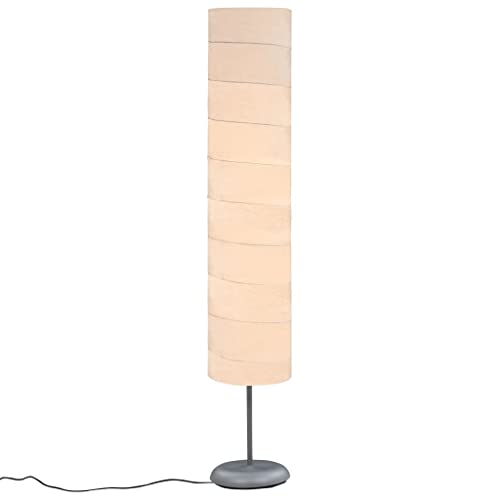 vidaXL Stehlampe mit Ständer Stehleuchte Standleuchte Standlampe Bodenlampe Lampe Leuchte Wohnzimmer 121cm Weiss E27 Reispapier 60W