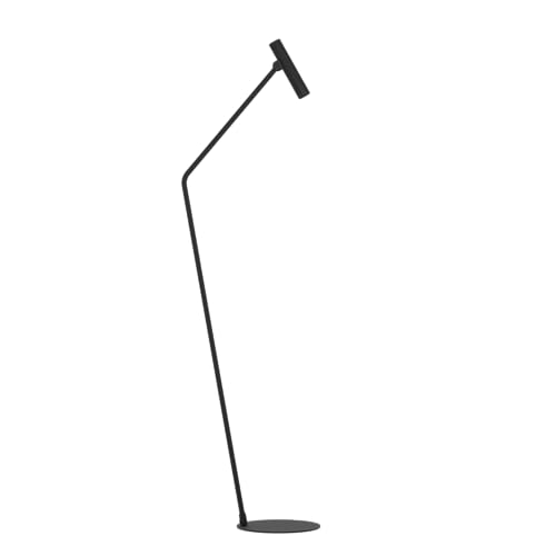 EGLO LED Stehleuchte Almudaina, Stehlampe mit verstellbarem Spot, Standleuchte aus Metall in Schwarz, Wohnzimmerlampe minimalistisch, Lampe Wohnzimmer warmweiß, 157 cm
