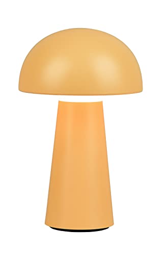 Reality Leuchten LED Akku Außentischleuchte Lennon R52176183, Kunststoff Illuminate Gelb, inkl. 2x Watt LED, Touch-Dimmer