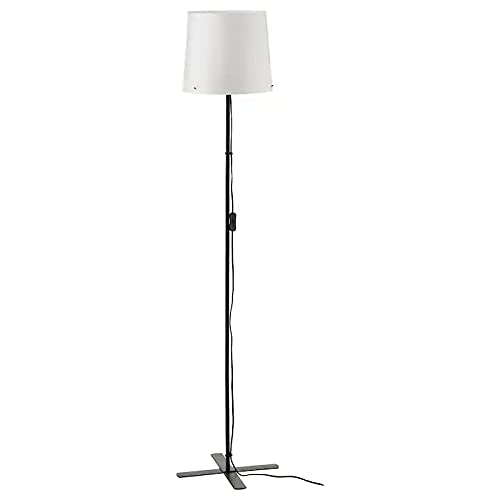 Barlast Standleuchte Leseleuchte Stehlampe aus schwarzem Metall mit weißem Schirm - 150 cm