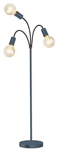 Trango 3-flammig Stehlampe 1531A *EARTH* in Schwarz-matt mit 3x E27 Lampenfassung - Höhe ca. 1550mm – 3 schwenkbaren Lampenarmen - Stehleuchte – Wohnzimmerlampe - Bürolampe (ohne Leuchtmittel)
